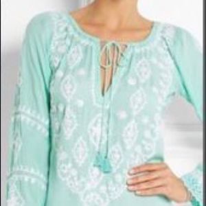 [Melissa Odabash] Embroidered/Sequin Blouse - Med